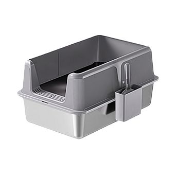 12" Tall Stainless Steel Cat Litter Box - Extra Large, High-Sided & Non-Stick