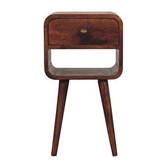 HomeRoots 22" Dark Brown Solid Wood Square One Drawer Nightstand