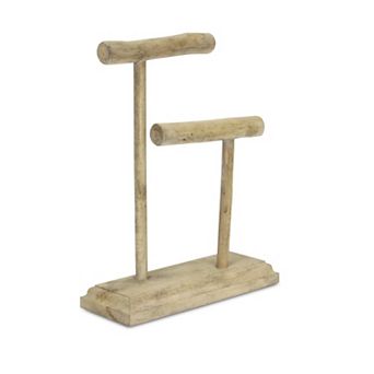 HomeRoots 12" Brown Drift Wood Decorative Jewelry Holder