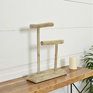 HomeRoots 12" Brown Drift Wood Decorative Jewelry Holder