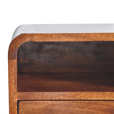 HomeRoots 12" Brown Solid Wood Square One Drawer Floating Nightstand