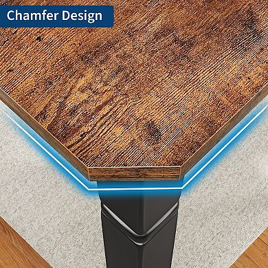 78.7" Farmhouse Dining Table, Sturdy Metal Frame, Wood Top, Easy Assembly for Dining Room