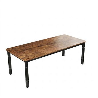 78.7" Farmhouse Dining Table, Sturdy Metal Frame, Wood Top, Easy Assembly for Dining Room