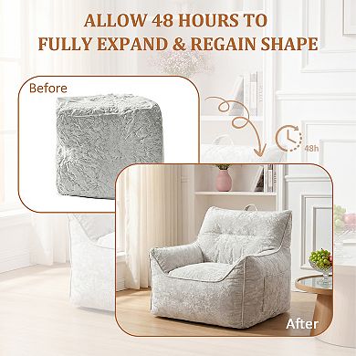 Bean Bag Chair for Adults with Back Support, Comfy Beanbag Sofa for Living Room