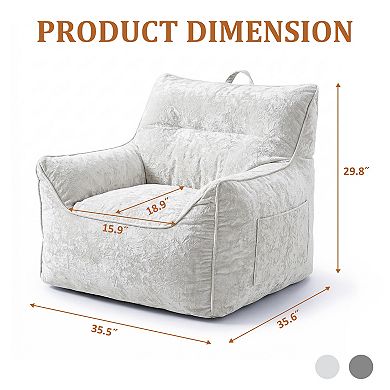 Bean Bag Chair for Adults with Back Support, Comfy Beanbag Sofa for Living Room