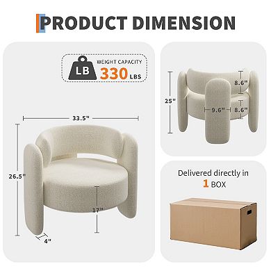 Fuzzy Lounge Chair Cloud Like Comfy Reading Nook Chair Modern Accent Chair