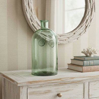 HomeRoots 12" Green Bud Glass Table Vase