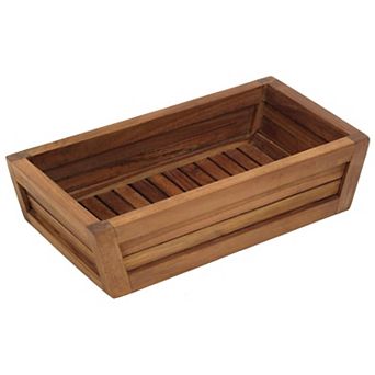 HomeRoots 12" Brown Solid Wood Organizing Box