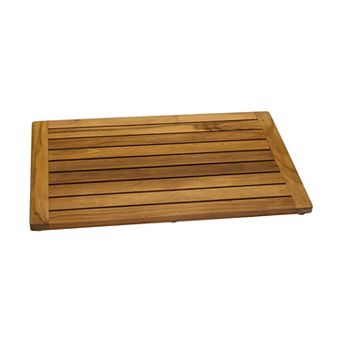 HomeRoots 16" Natural Teak Non Slip Bath Mat
