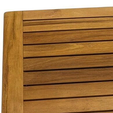 HomeRoots 16" Natural Teak Non Slip Bath Mat