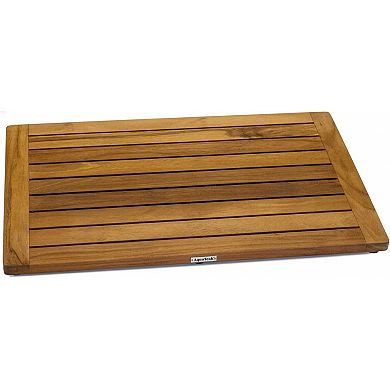 HomeRoots 16" Natural Teak Non Slip Bath Mat