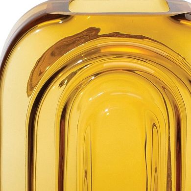 HomeRoots 10" Amber Glass Table Vase
