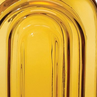 HomeRoots 10" Amber Glass Table Vase