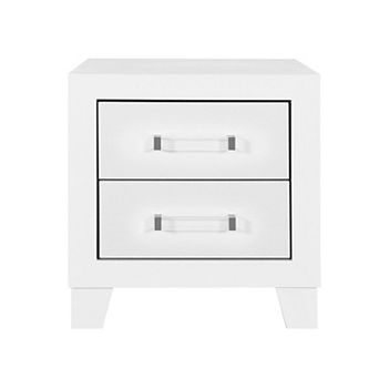 HomeRoots 22" White Two Drawer Wood Nightstand
