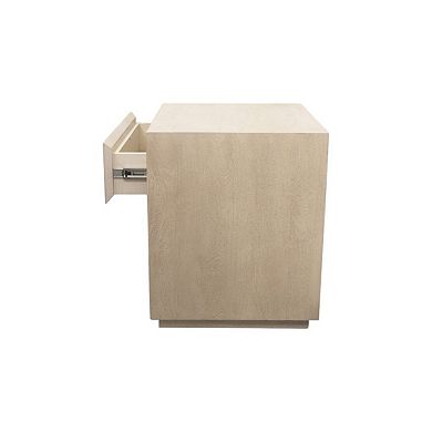 HomeRoots 24" Natural Solid Wood One Drawer Nightstand