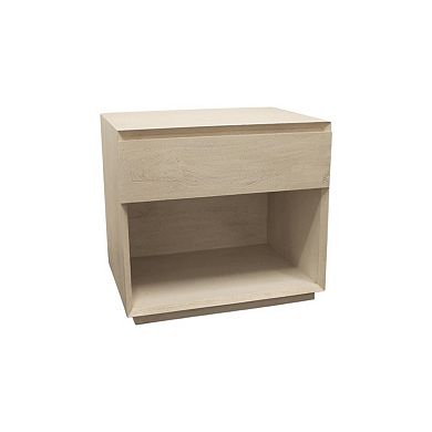 HomeRoots 24" Natural Solid Wood One Drawer Nightstand