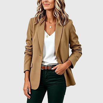 Womens Casual Blazers Open Front Long Sleeve Work Office Suit Jackets