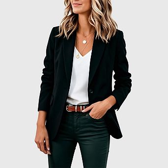 Womens Casual Blazers Open Front Long Sleeve Work Office Suit Jackets