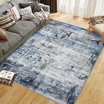 lxt-Area Rugs for Bedroom Machine Washable Rug Modern Abstract Carpet for Living Room Area Rug