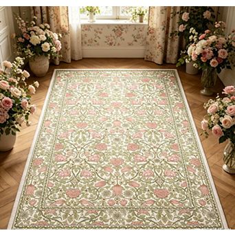 Living Room Rug Vintage Boho Rug Washable Carpet for Kitchen Hallway Bedroom Entryway Bathroom