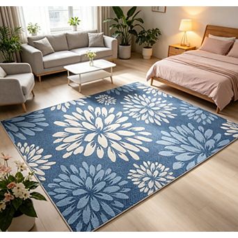 Area Rugs for Living Room Floral CarpetWashable Boho Floral Area Rug for Living Room Entryway Patio