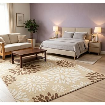 Area Rugs for Living Room Floral CarpetWashable Boho Floral Area Rug for Living Room Entryway Patio