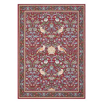 Washable Rugs for Living Room Floral Area Rug Backing Stain Resistant Botanical Accent Carpet