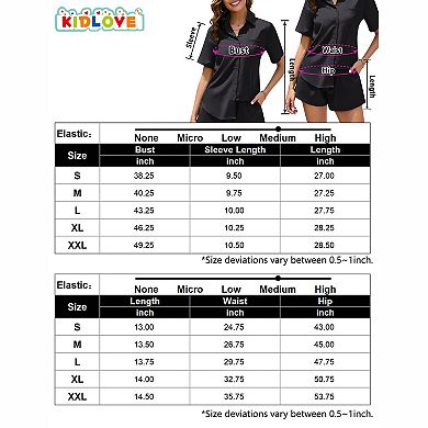 Women's Short Sleeve Shirt and Elastic Waist Shorts Matching Set