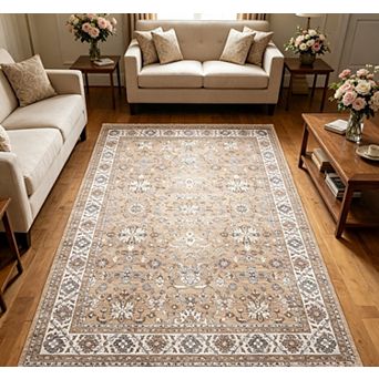 Area Rugs Washable Non-Slip Area Rug for Living Room Vintage Oriental Carpet Distressed Throw Mat
