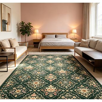 Floral Carpet Area Rug Washable Rugs for Bedroom Non Slip Soft Carpet for Bedroom Living Room Rug