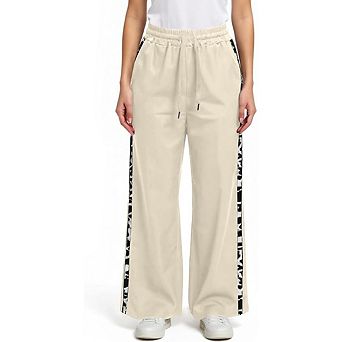 Women's Tall Running Hiking Track Trousers Elastic Waist Side Stripe Wide Leg Pocketed Casual Pants
