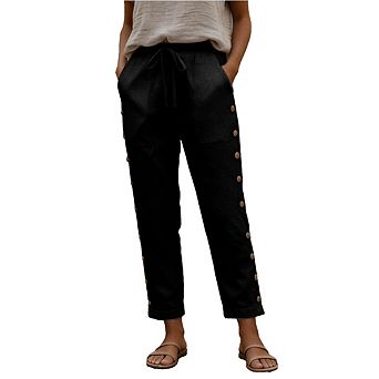 Women's Drawstring Elastic Waist Beach Capris Lightweight Summer Casual Daily Pants