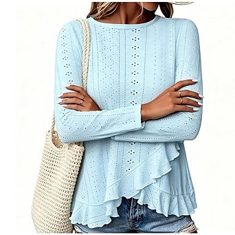 Women's Fashionable Casual Solid Color Long T-Shirt Top Comfortable and Elegant Irregular Top