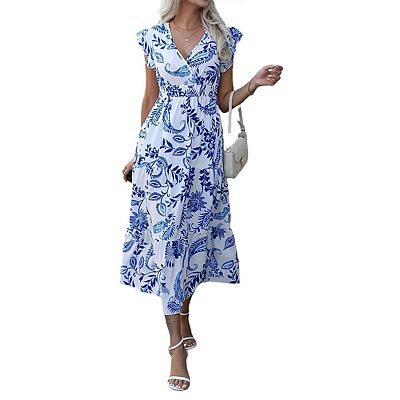 flowy flower dress PEACH BLOSSOM MAXI | CULT MIA Detail Fabric Flowy Floral Maxi Dress with