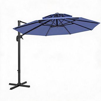 MROOBEST 360° Rotating Cantilever Patio Umbrella 10FT - UV Protection, Fade-Resistant Polyester