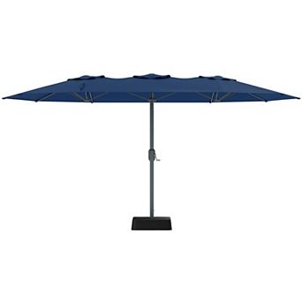 MROOBEST 9x15 ft Large Outdoor Umbrella with Base Included, Extra Wide Patio Umbrella
