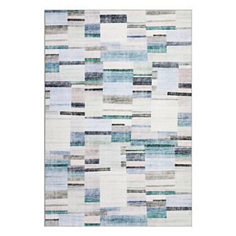 Fashionwu Modern Patchwork Rug Washable Geometric Checkered Carpet For Living Room Bedroom Soft Mat