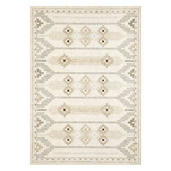 Fashionwu Vintage Geometric Rug Washable Low Pile Non Slip Soft Carpet For Living Room Bedroom