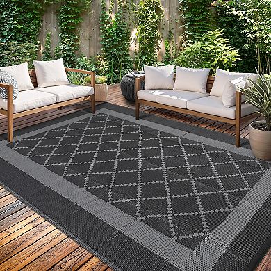 ANIXOL Reversible Outdoor Rug, Waterproof Plastic Mat, Portable, for Patio, Deck