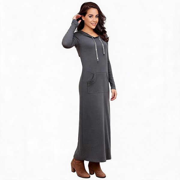 hooded slit maxi dress Amazon.com: Dolls Kill Echo Hooded Slit Maxi Dress by Darker WAVS -  Semi-Sheer Marled Jersey Dress with Draped Hood for Edgy Fashion