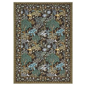 Vintage Mushroom Pattern Machine Washable Area Rug Ultra-Thin Low-Pile Soft Multi-Color Carpet