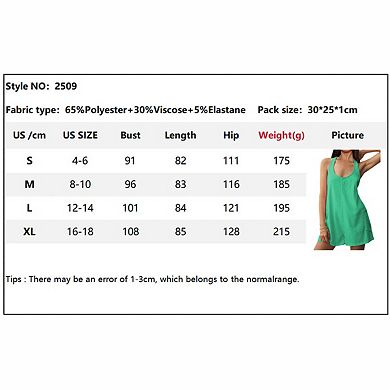 Women's Casual Sleeveless Pocket Short Romper Jumpsuit