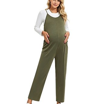 Womens Maternity Sleeveless Casual Overalls Spaghetti Strap Baggy Jumpsuit
