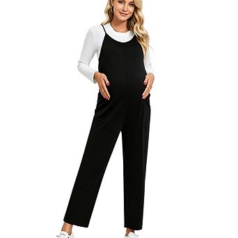 Womens Maternity Sleeveless Casual Overalls Spaghetti Strap Baggy Jumpsuit