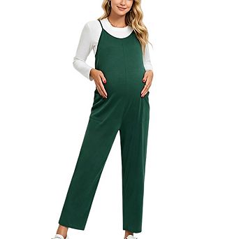 Womens Maternity Sleeveless Casual Overalls Spaghetti Strap Baggy Jumpsuit