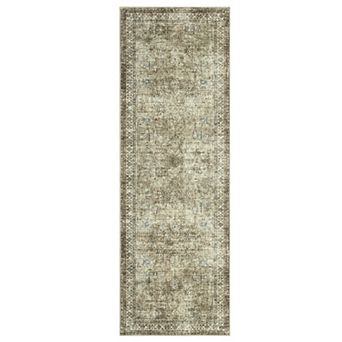 Vintage Floral Machine Washable Area Rug Soft Non-Slip Non-Shedding Carpet for Living Room and Porch