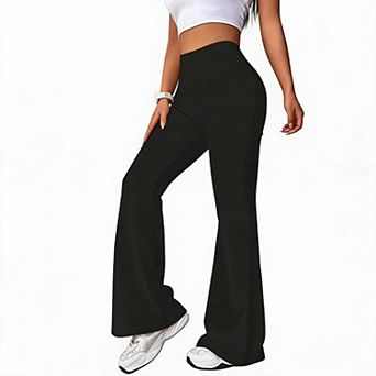 Womens Yoga Pants High Waisted Bell Leggings Buttery Soft Bell Bottom Work Out Stretch Long Pants