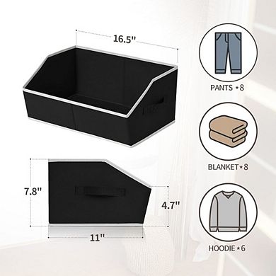 Trapezoid Closet Shelf Organizer Storage Bins 3 Pack