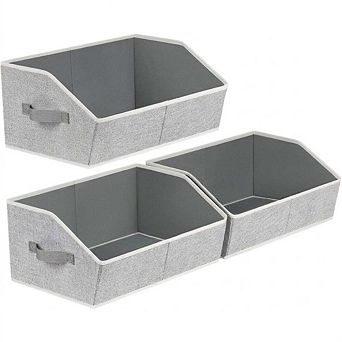 Trapezoid Closet Shelf Organizer Storage Bins 3 Pack