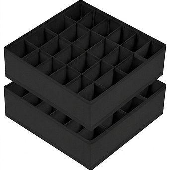2 Pack Sock and Underwear Drawer Organizer with 24 Cells